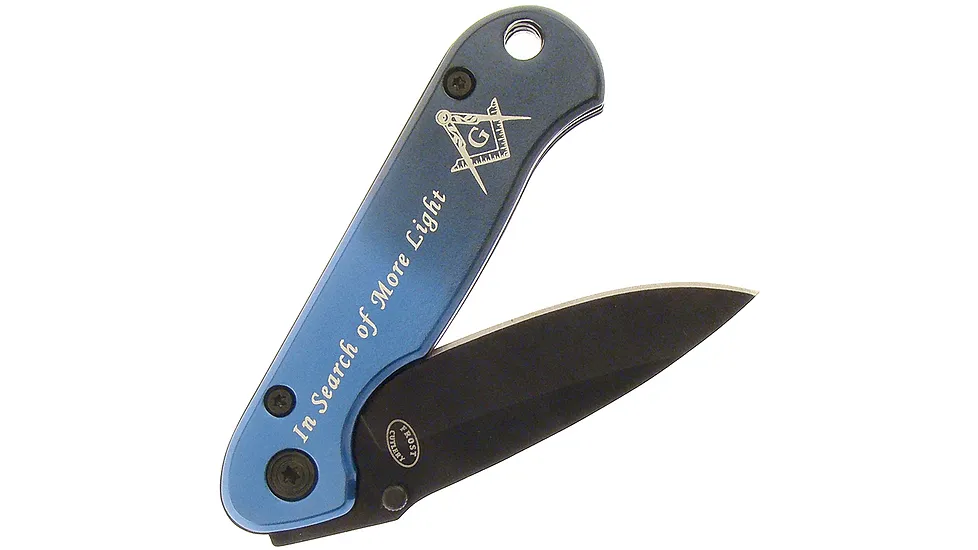Frost Masonic Bandit Linerlock Blue Folding Knife