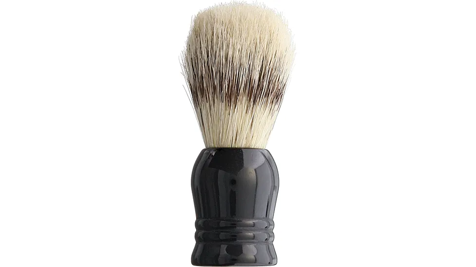 Garos Goods Boar Bristle Shave Brush with Black Resin Handle