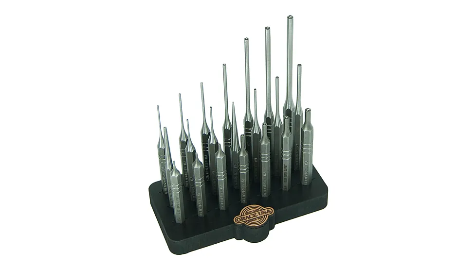 Grace USA 21 Piece Steel Punch Set with Bench Block
