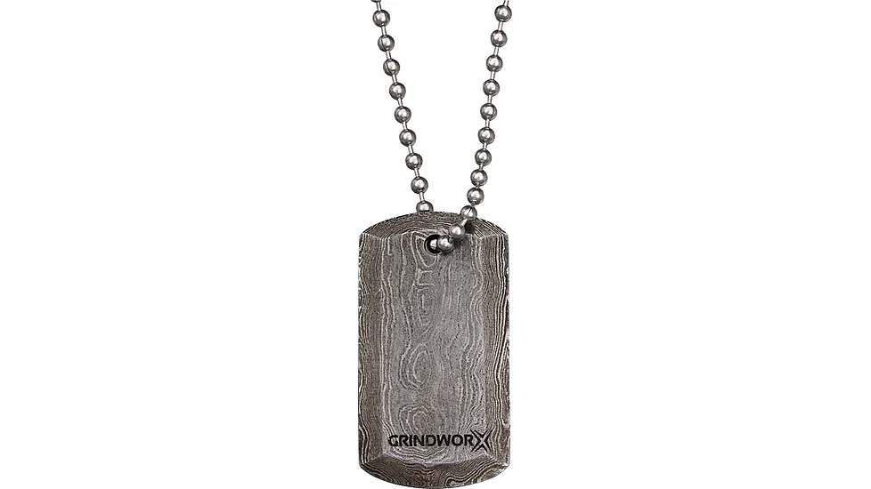 Grindworx Damascus Steel Dog Tag