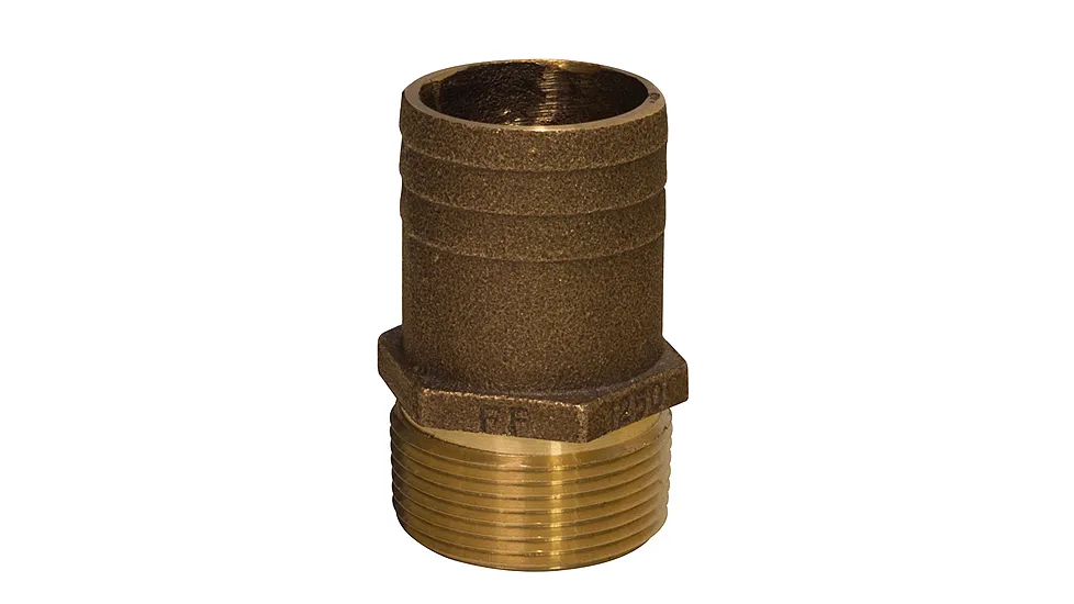 GROCO 1/2" NPT x 3/4" Bronze Full Flow Pipe to Hose Straight Fitting