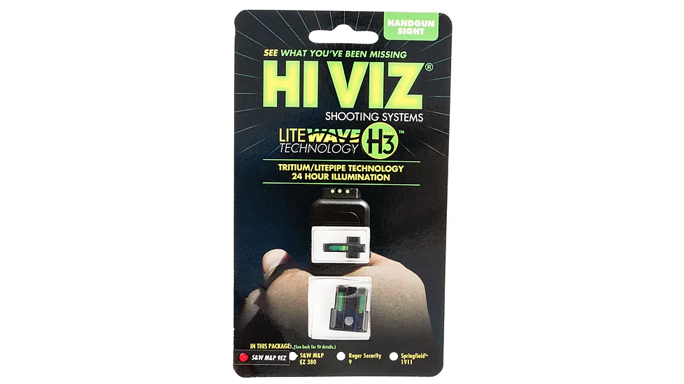 Hiviz 9EZN321 LiteWave H3 S&W M&P 9EZ S&W M&P 9EZ 3 Dot Green/Green Black