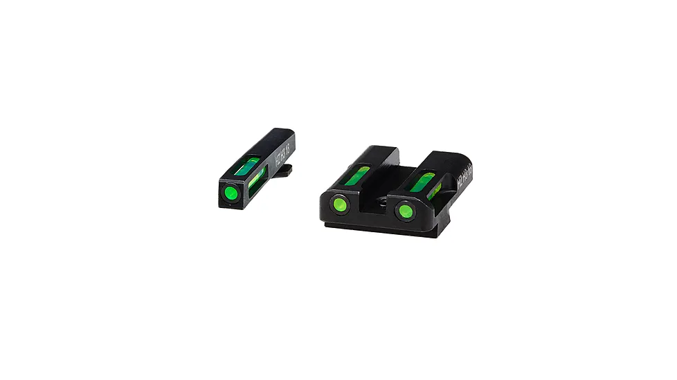 HiViz LiteWave H3 Tritium/Litepipe Pistol Night Sight Set for Glock Gen 1-5 in .45 ACP, .45 GAP, and 10mm