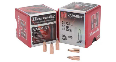 Hornady Varmint .22 Cal 55 gr SP SX Bullets-100cnt
