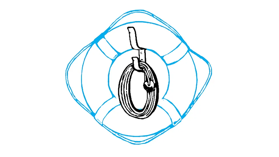 Jim-Buoy 800-30 Jim Buoy Heaving Line And Bracket 30'