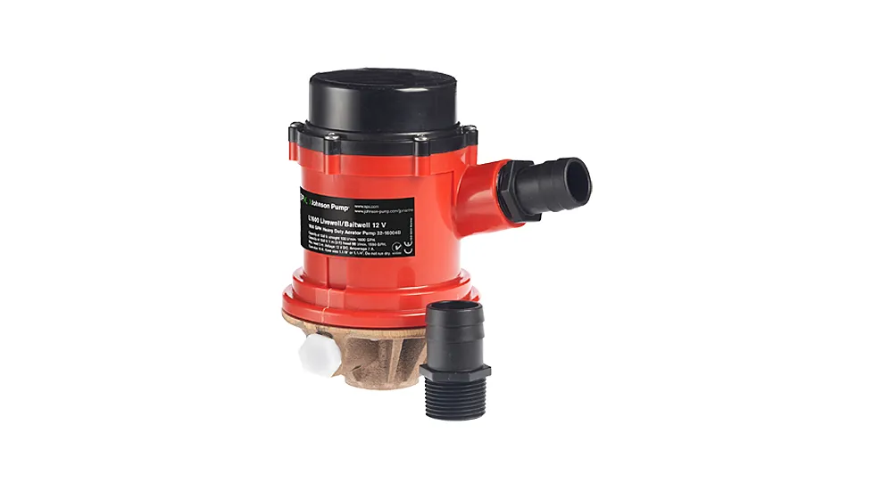 Johnson Pump Livewell Pump, 1600 GPH, 12V, with Inlet
