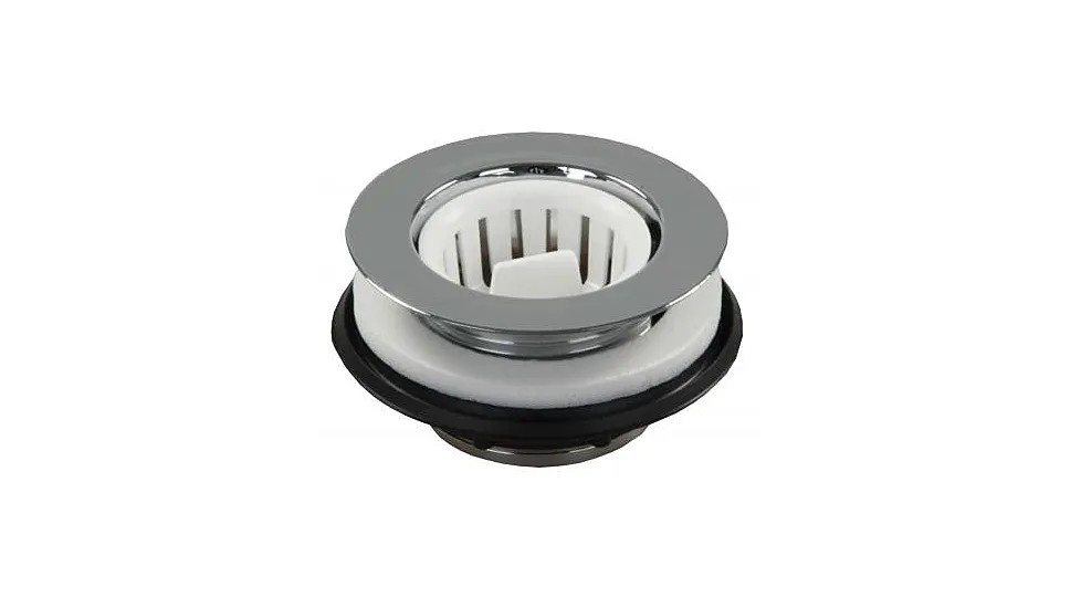 JR Products 95035 Strainer With Threaded Basket Chrome