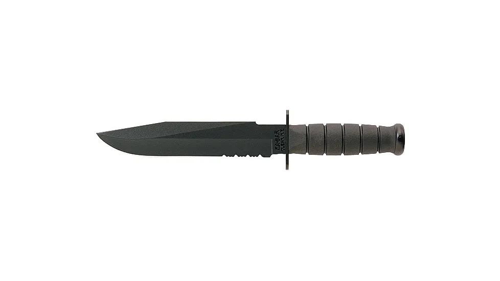 KA-BAR Knives Fighter Fixed Blade w/Black Leather and Cordura Sheath