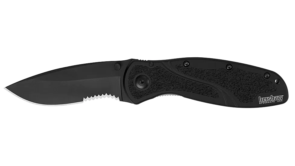 Kershaw Blur Black Serrated Assisted Folding Knife by Ken Onion