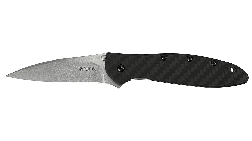 Kershaw Leek CPM154 Carbon Fiber Stonewash Assisted Folding Knife by Ken Onion