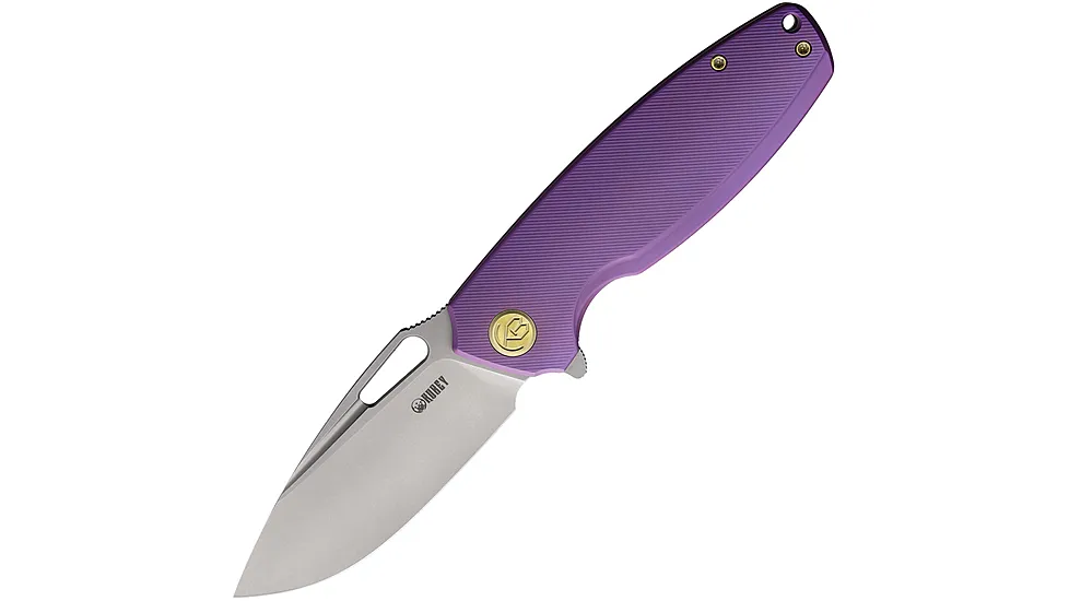 Kubey Tityus Purple Ti 3.38in Folding Knife