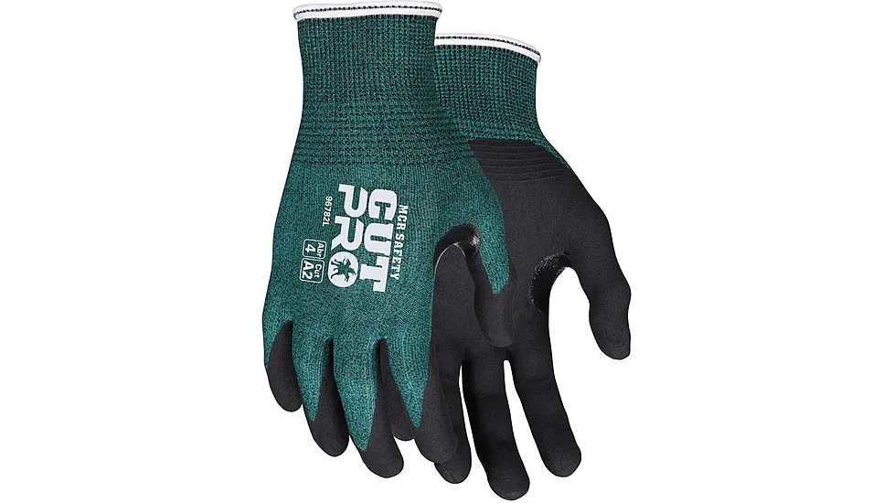 MCR Safety Cut Pro 18 Gauge HyperMax Work Gloves w/Nitrile Foam Coated Palm & Fingertips