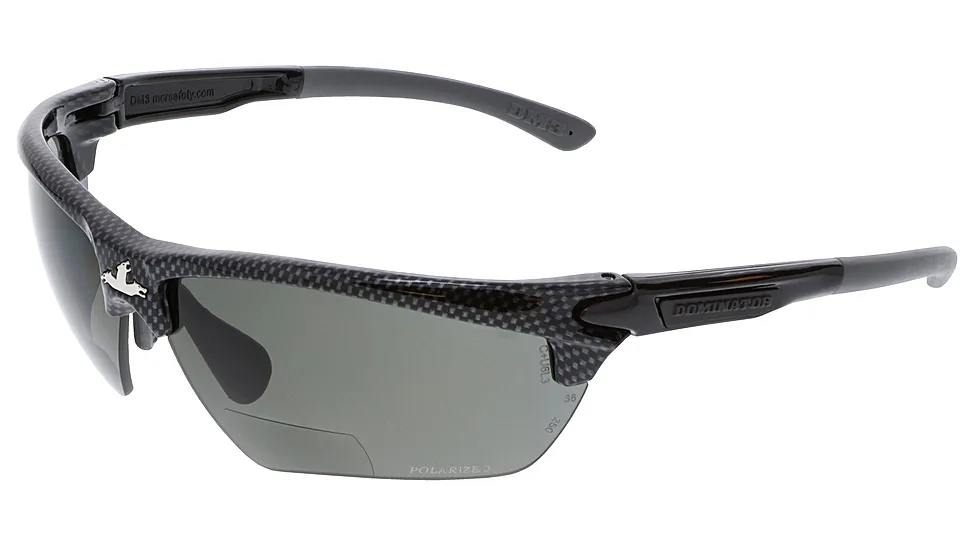 MCR Safety Dominator DM3 Series Polarized Biofocal Readers 2.5 Diopter MAX36 Lenses Anti-Fog/Anti Scratch Safety Glasses