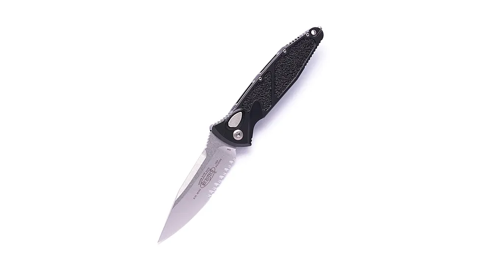Microtech Socom Elite S/E Auto Stonewash Part Serrated 4.05in Automatic Folding Knife