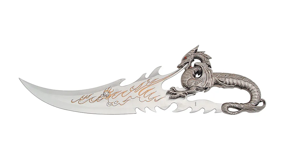 Master Cutlery Fire Dragon Fantasy Fixed Blade Knife, 11.375in