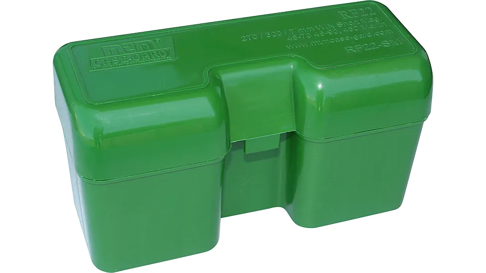 MTM Flip-top Ammo Box .270 to .300 WSM & .45-70 Green RF22-SM-10