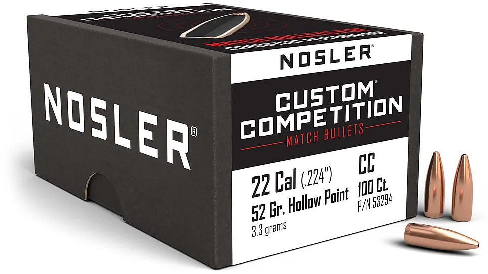 Nosler Custom Competition Rifle Bullet .22 Caliber 77gr HPBT