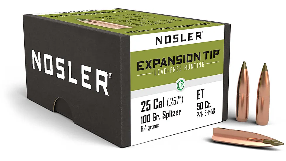 Nosler E-Tip Rifle Bullet .25 Caliber 100gr E-Tip