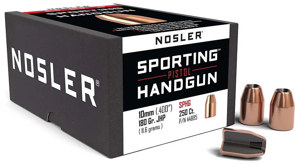 Nosler HandGun Pistol Bullet 10mm 180gr JHP