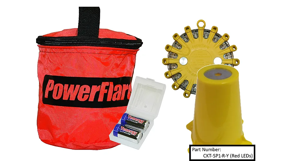 Powerflare 1-Position Cone Adapter Kit with 1-Pack Soft Pack of PowerFlare Lights