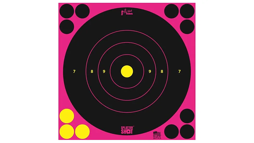 Pro-Shot 8B-PINK-6PK SplatterShot Self-Adhesive Paper 8 Bullseye Pink 6 Per Pa