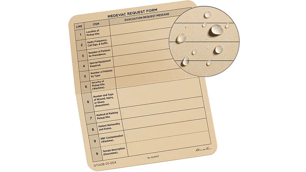 Rite in the Rain 9-line Combat Card, 6x5