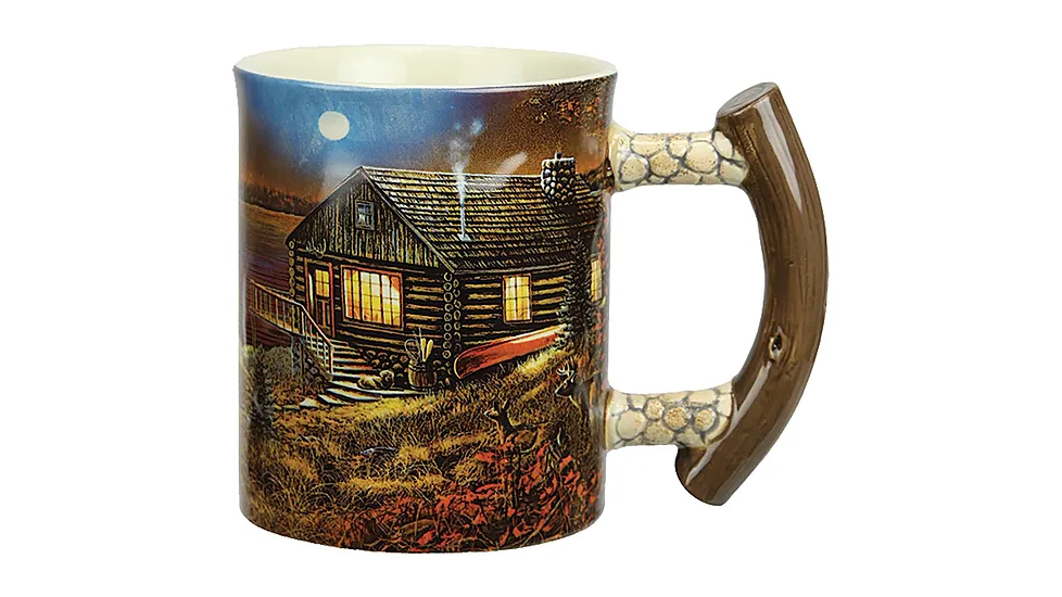 River's Edge Deluxe Mug Cabin Scene