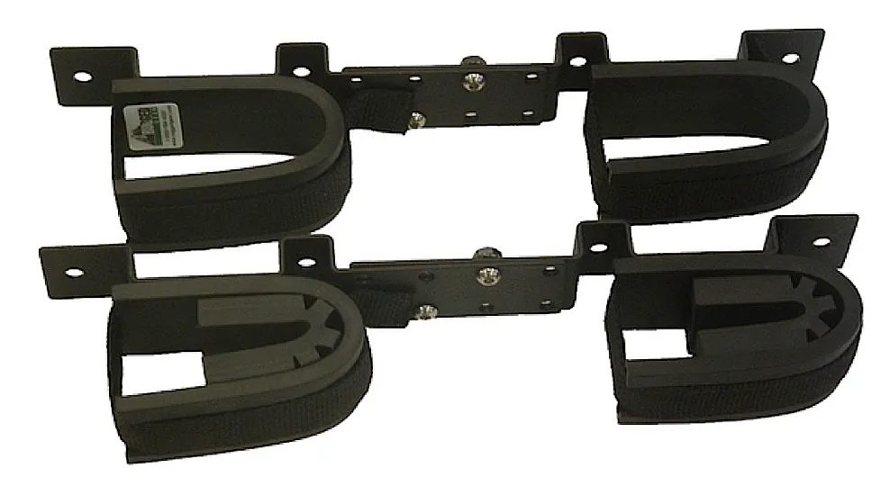 Rugged Gear 10065 Double Gun Rack Screw-Attach Hardware Included Blk