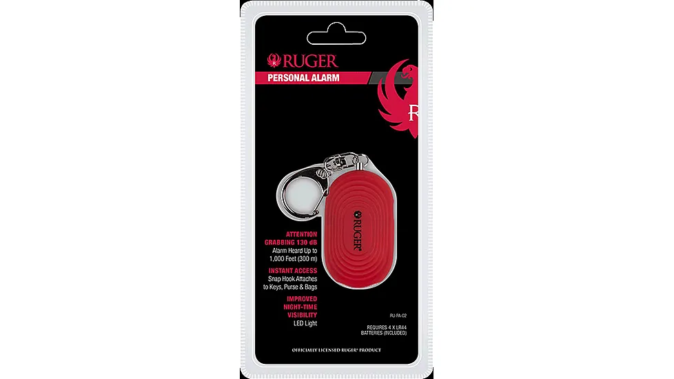 Sabre RUPA02 Ruger Personal Alarm W/LED Light/Snap Hook 130dB Up To 300m
