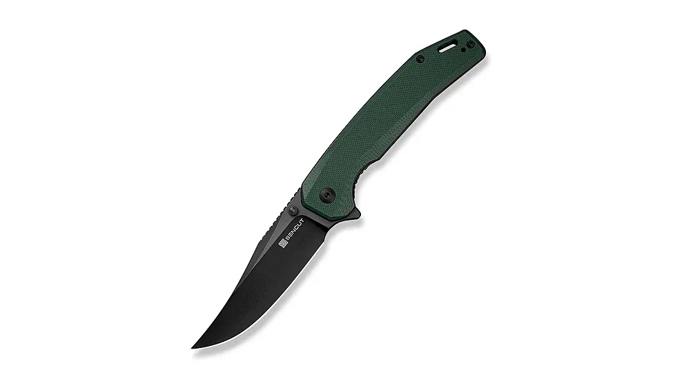 SENCUT Vornix Flipper Knife Teal Green G10 Handle 3.65inch Black 9cr18mov Blade