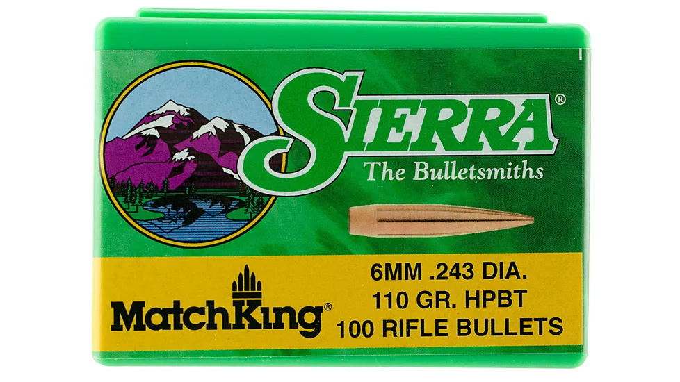 Sierra Bullets .243 Caliber 110 Grain HPBT MatchKing 100 Rifle Bullets