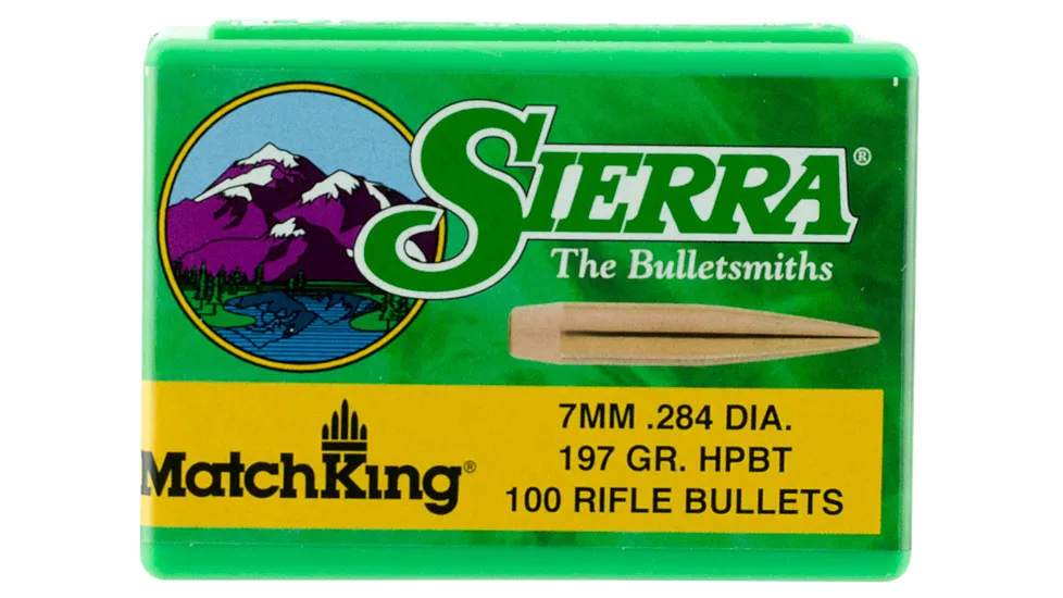 Sierra Bullets 7mm Caliber 197 Grain HPBT MatchKing Rifle Bullets