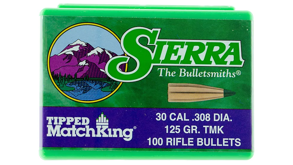 Sierra Bullets .30 Caliber 125 Grain Tipped MatchKing 100 Rifle Bullets
