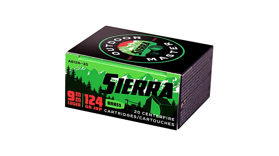 Sierra Bullets Sports Master Pistol Bullets, 9mm, 124 Grain, Jacketed Hollow PointGrai