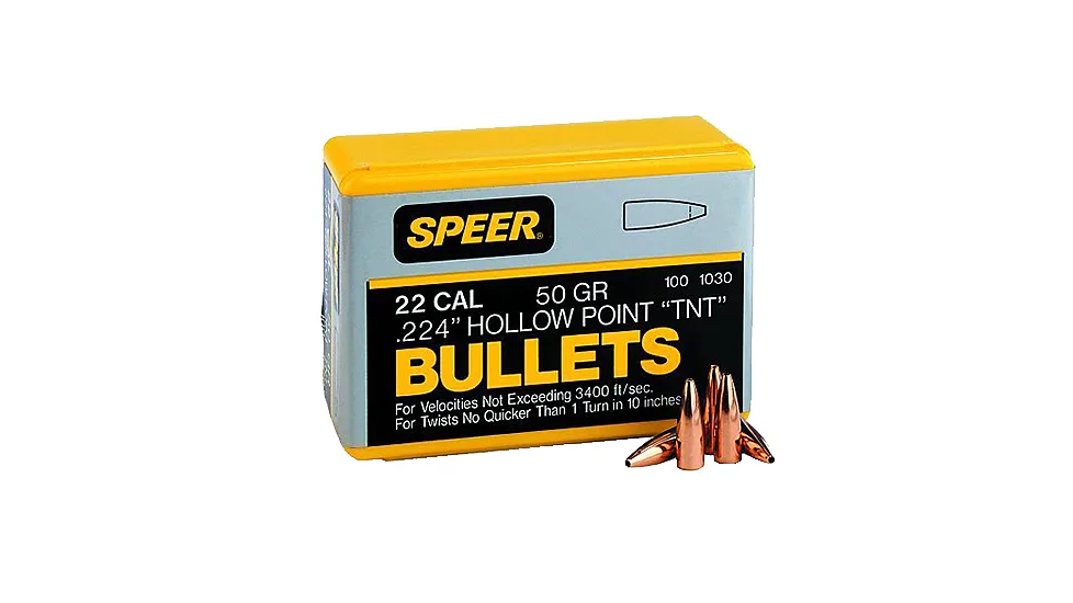 Speer TNT .224 50 Grain Jacketed Hollow Point Rifle Bullet