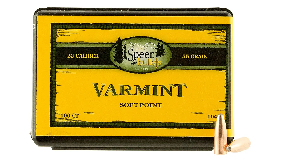 Speer Varmint .224 55 Grain Jacketed Soft Point Rifle Bullet