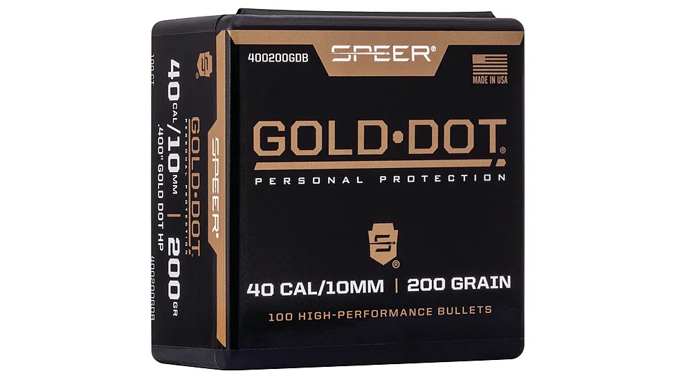 Speer Gold Dot Handgun Component Bullet 10mm Auto 200 Grain Hollow Point Rifle Bullet