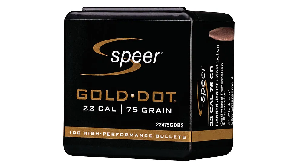Speer Gold Dot Rifle Component Bullet .224 75 Grain Soft Point Rifle Bullet
