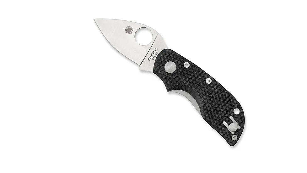 Spyderco Chicago Black G-10 Handle Fine Edge Blade Folding Knife - 5.03in OAL
