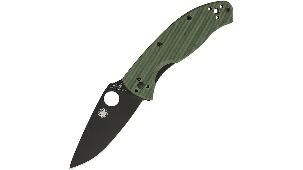 Spyderco Tenacious Green G10 Plain Blk Folding Knife
