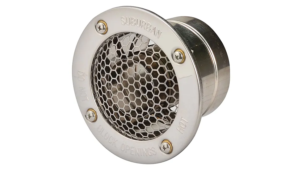 Suburban Mfg 261617 Nautilus Water Heater Vent Cap 2in. For 1in. 2in. Wall Thickness