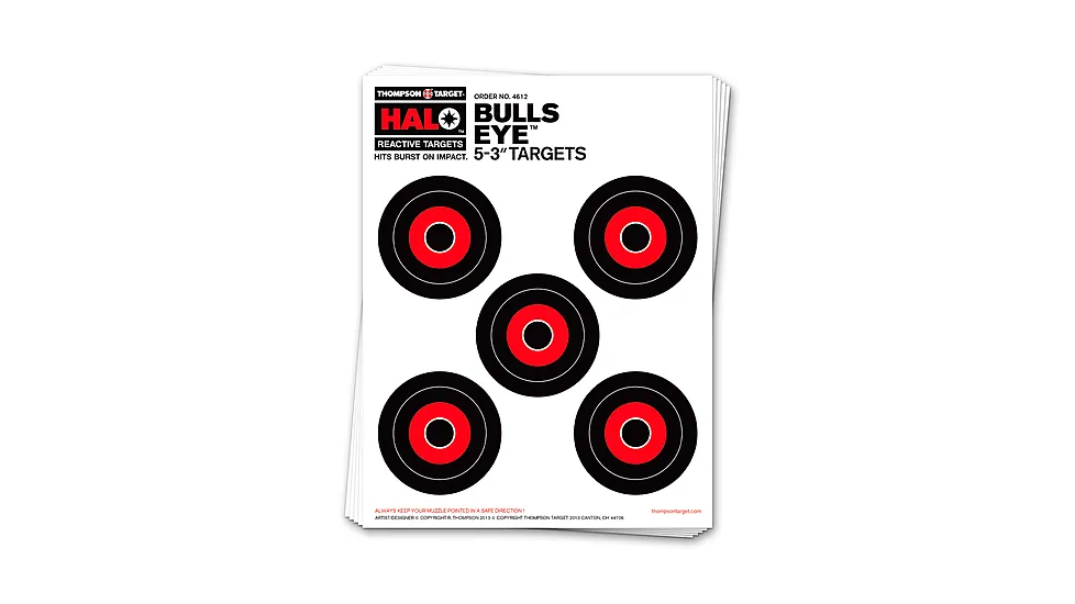 Thompson Target HALO Bullseye 3in Reactive Splatter Targets 8.5x11 - 20 Pack