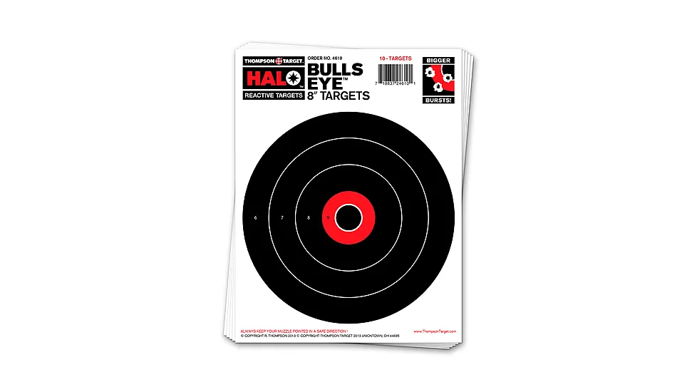 Thompson Target HALO Bullseye 8in Reactive Splatter Targets 8.5x11 - 20 Pack