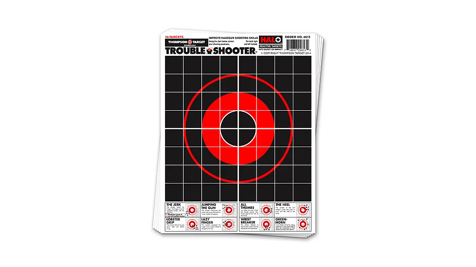 Thompson Target HALO Trouble Shooter Diagnostic Reactive Splatter Targets 8.5x11