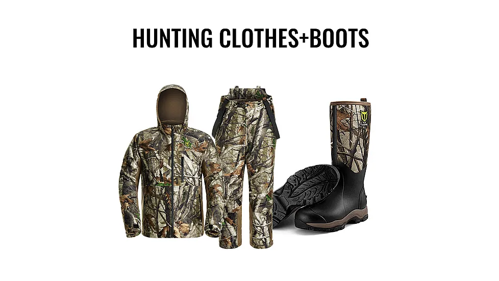 TideWe Altus Ultra Silent Water Resistant Hunting Suit and 6mm Neoprene Boots Bundle E99E7ED6