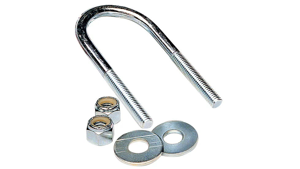 Tie Down Engineering 86216 Zinc Plated Round U Bolt 3/8in 16 Diameter x 1 3/4in Width x 4 13/16in Depth
