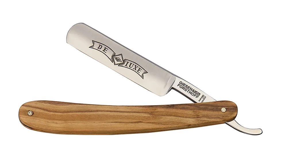 Timor Straight Razor Olive Wood Handle