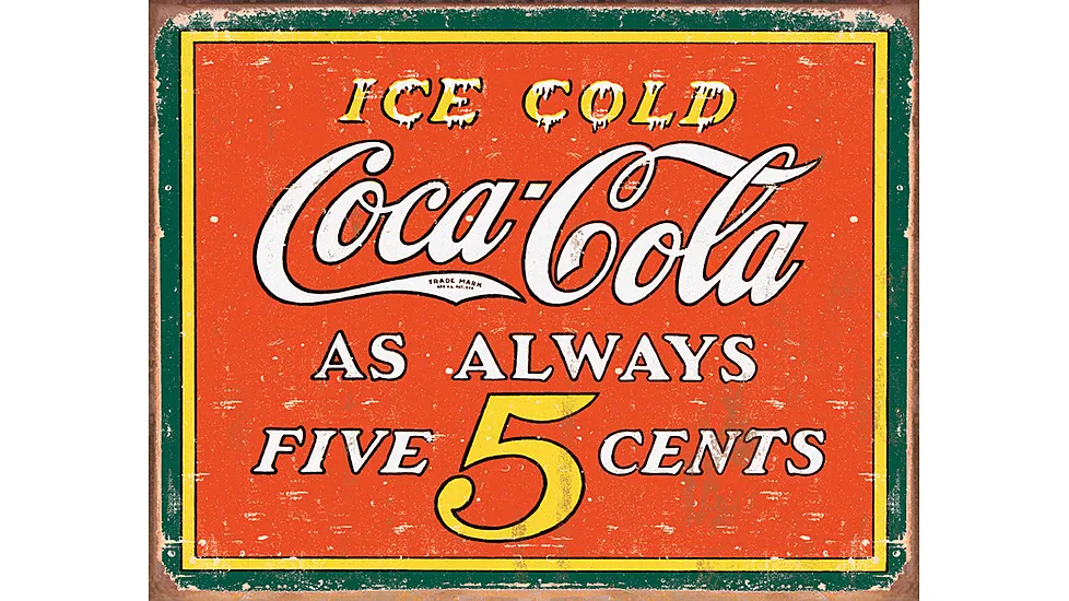 Tin Signs Coke Always Five Cent Tin Sign