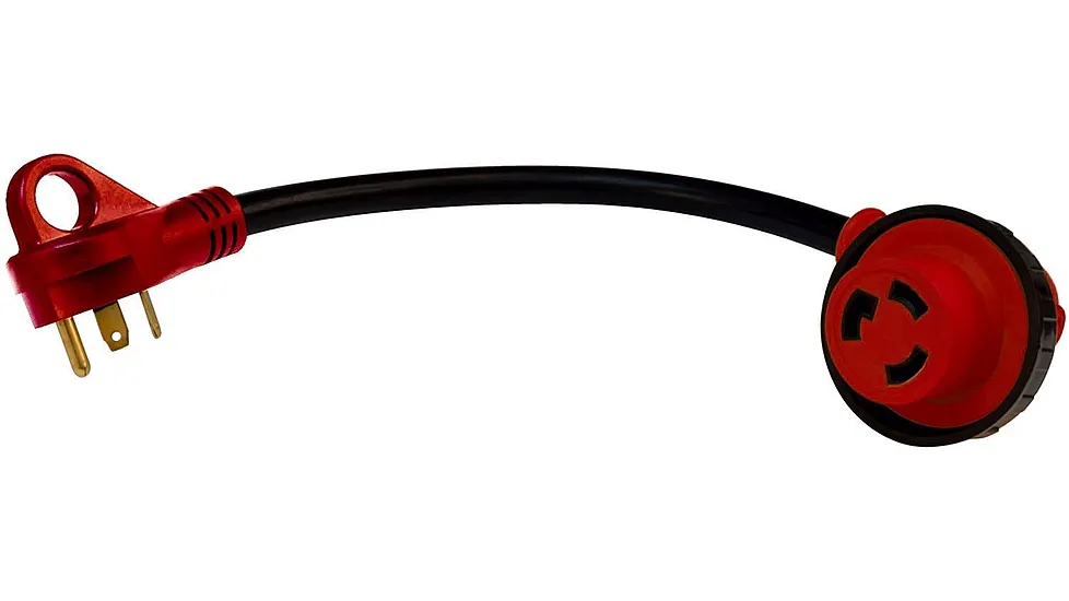 Valterra Mighty Cord 90 deg Detachable 12in Adapter Cord - 30Am To 30Af, Carded