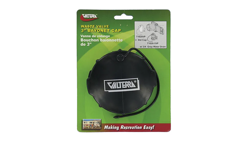 Valterra T1020Vp Waste Valve Cap - 3in Bayonet